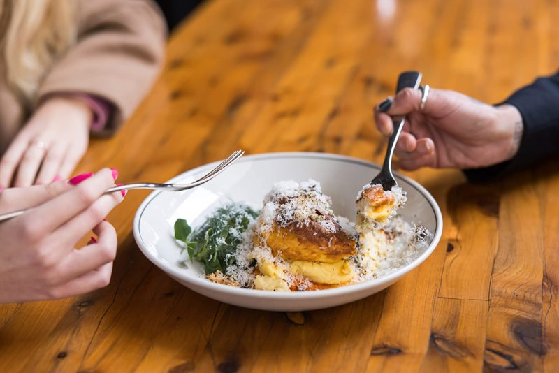 Twice-Baked Gruyère Soufflé with Wattleseed and Macadamia Crust 