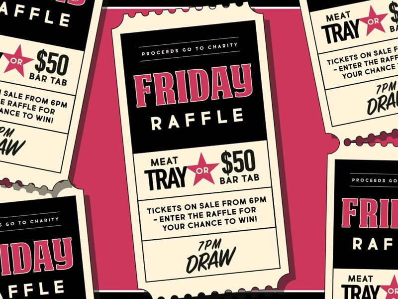 Friday Charity Raffle at The Aussie