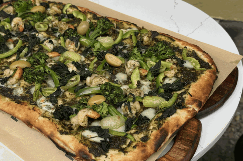 St Patrick's Pesto Pizza at Pisa Slice