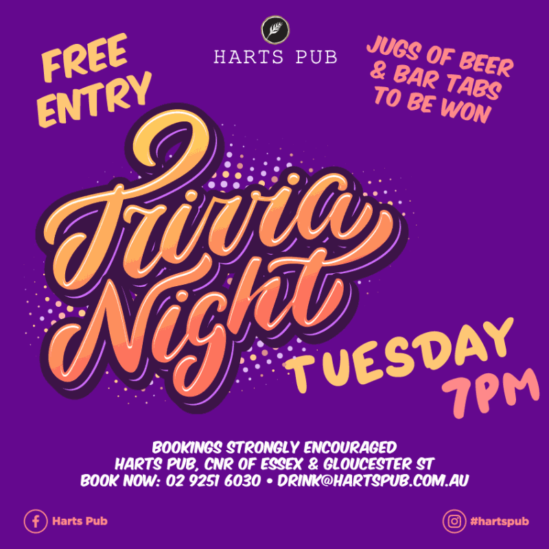 Trivia Night at Harts Pub